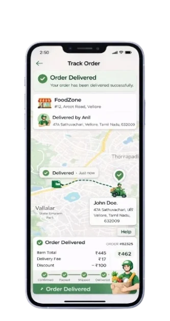 order is delivered through smart trolley