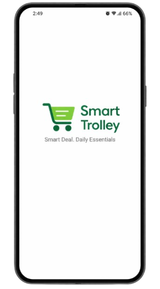 smart trolley text in mobile screen