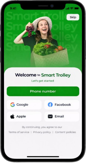 welcome to grocery app store image